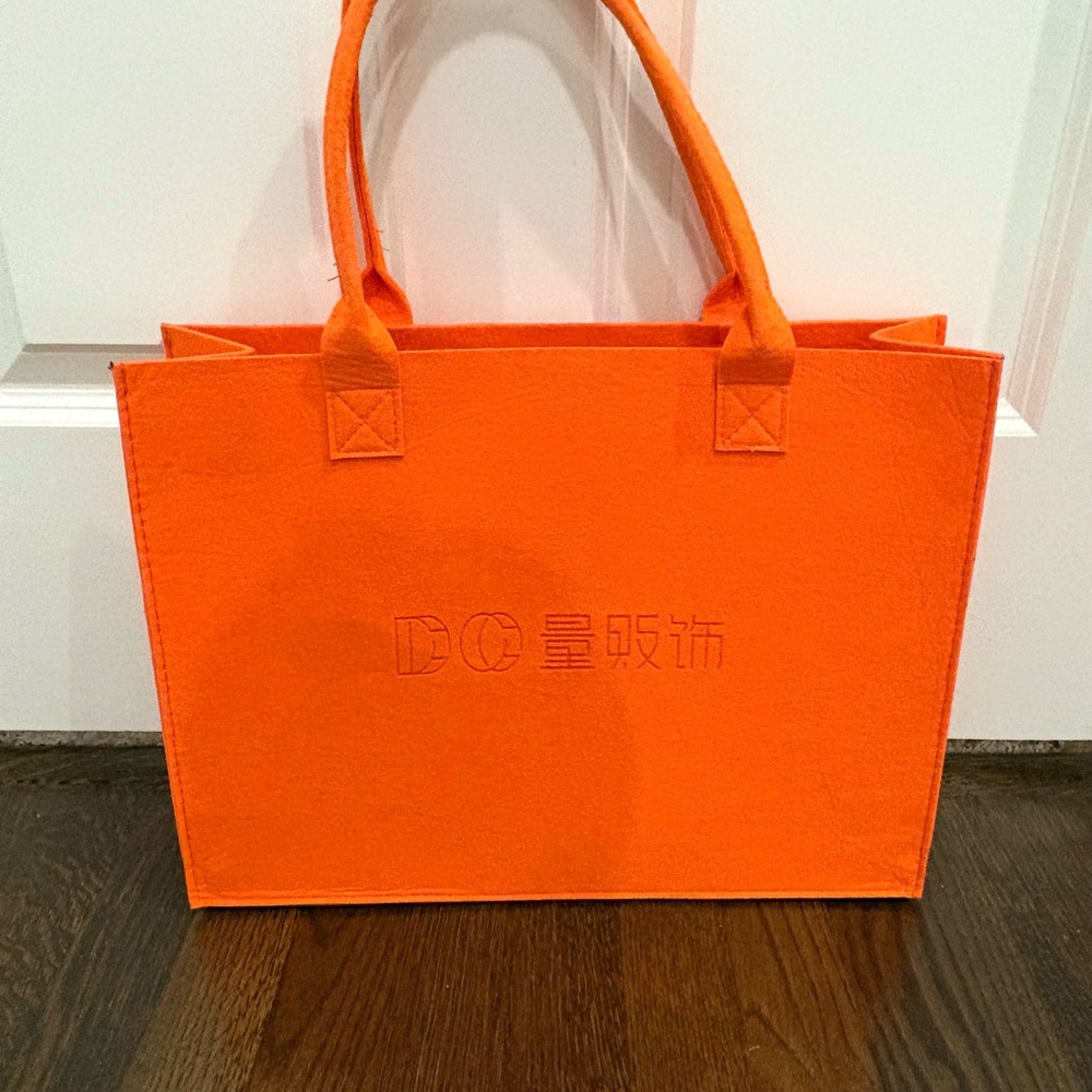 Orange Felt Tote Bag